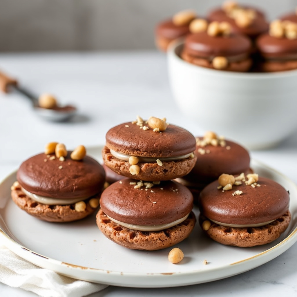 Sjokoladeknekk- og hasselnøttmakroner