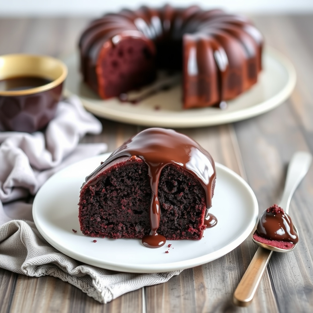 Sjokoladekremet kake med sjokoladeglasur
