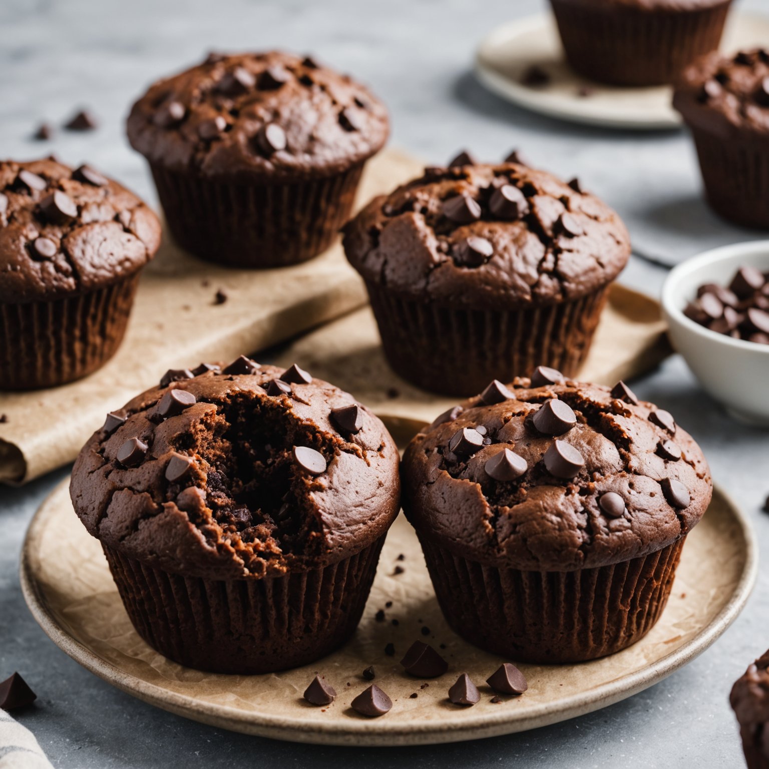 Sjokolademuffins med sjokoladeknapper