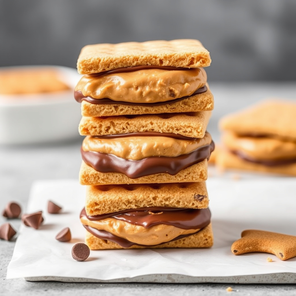 Sjokoladeovertrukne peanøttsmør-s'mores