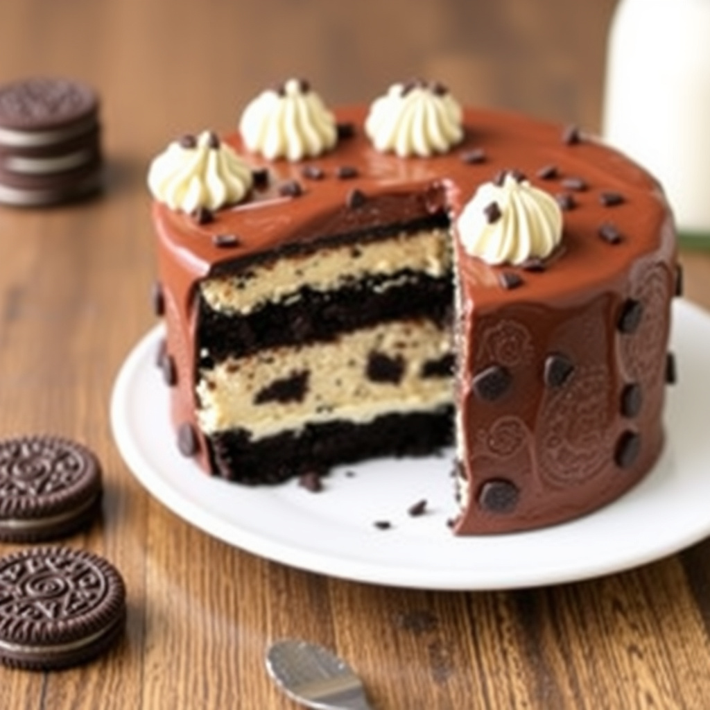 Sjokoladetrekket Oreo-kake med kjeks