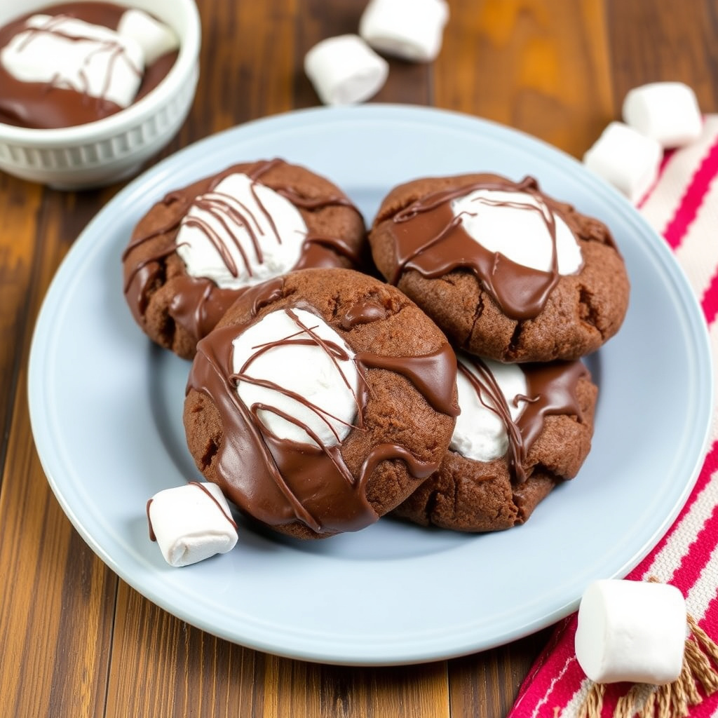Sjokoladetrekte marshmallow-kjeks