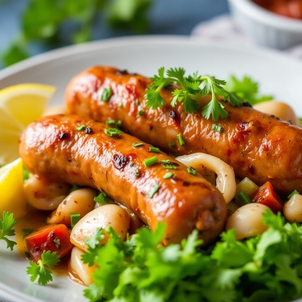 Hjemmelaget sjømatpølse med reker og kamskjell