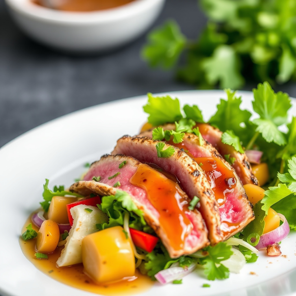 Sjømørt tunfisk-salat med asiatisk vinaigrette