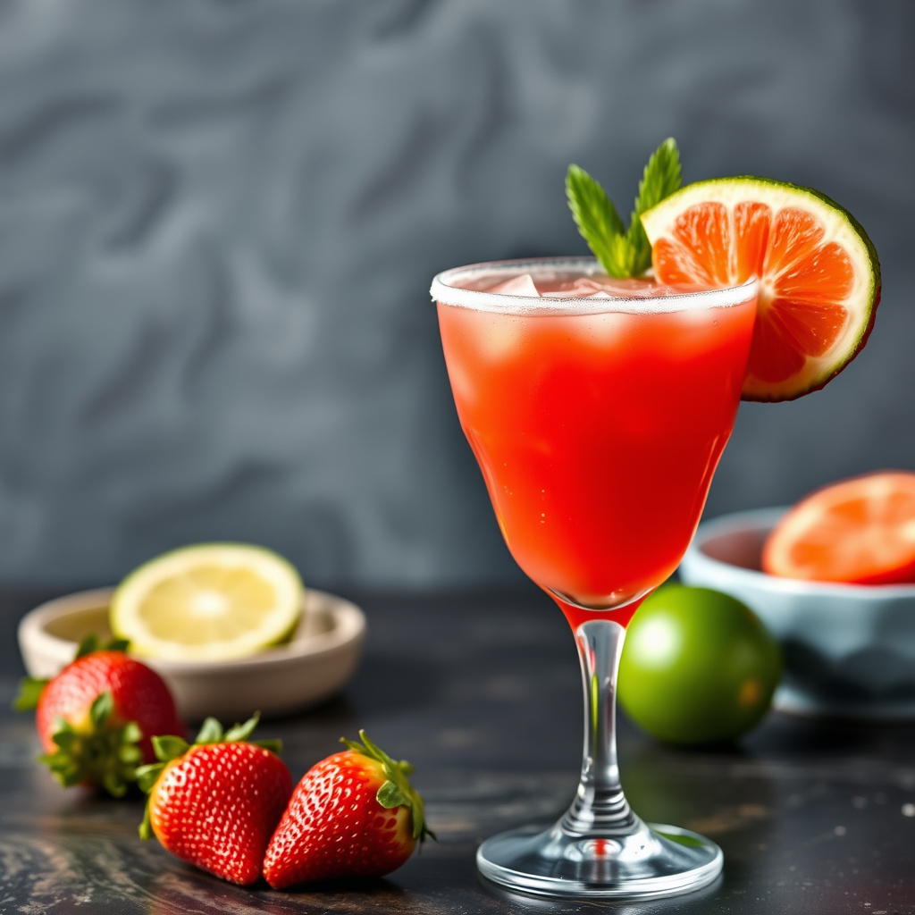 Slammet, slanket jordbær-daiquiri
