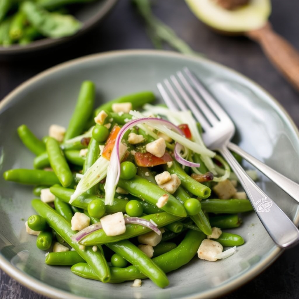 Snapsalat med ertebønner, estragon og fennikel