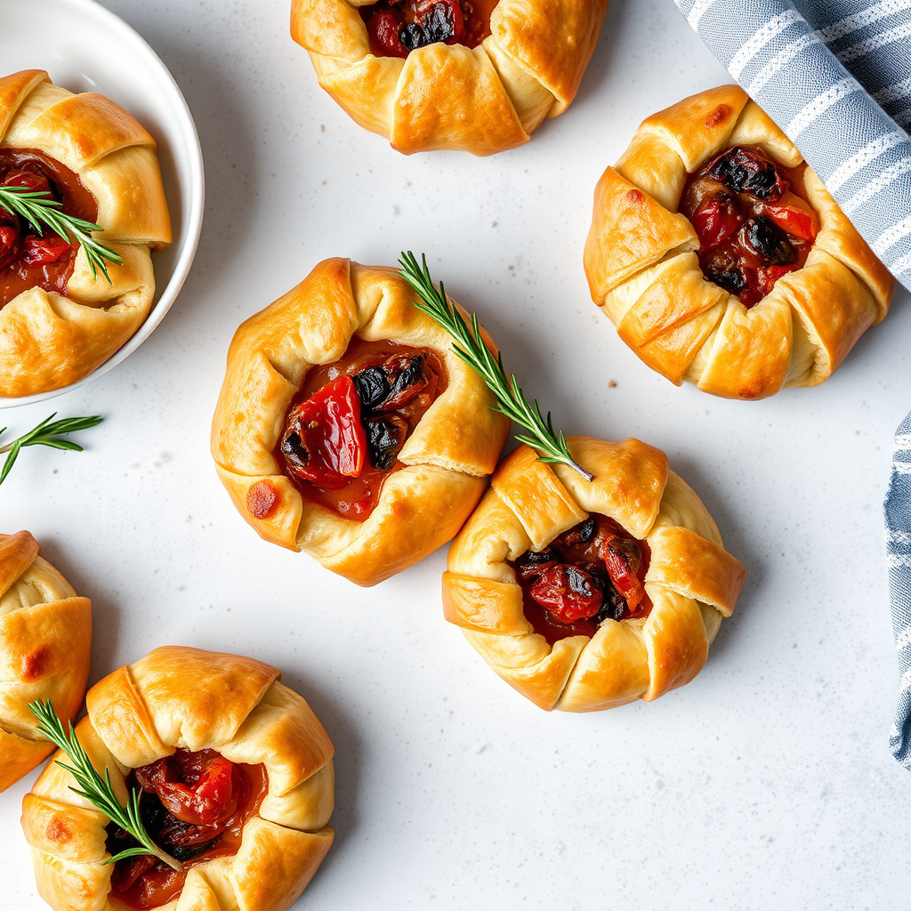 Soltørkede tomat- og rosmarinpalmier