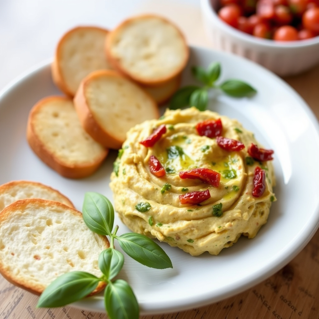 Soltørket tomat- og pestokremostspredning