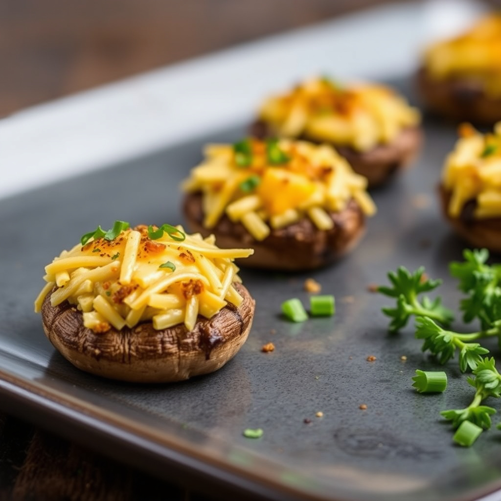 Sopp fylt med cheddarost