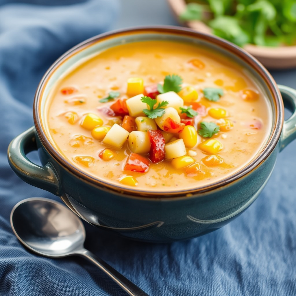 Sørvestlig mais- og potetsuppe