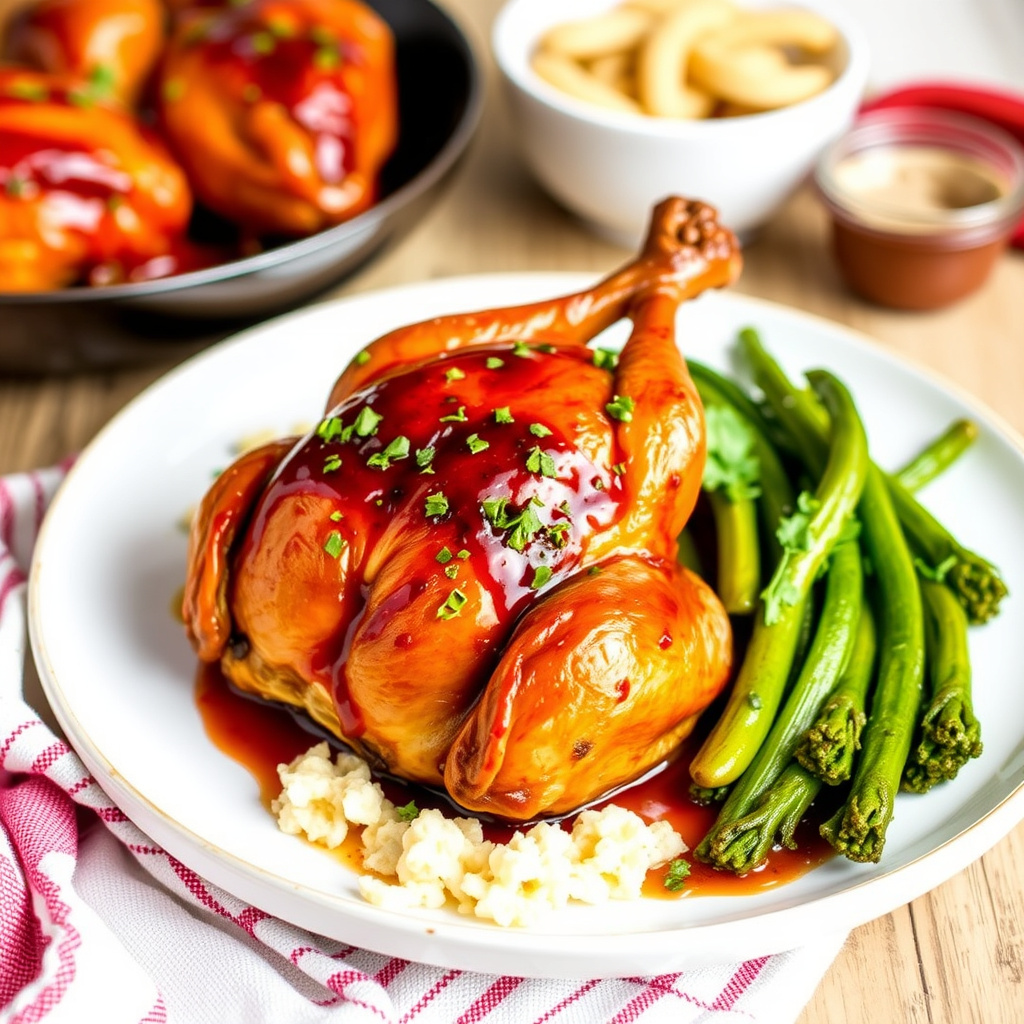 Søt og krydret glasert kylling fra Cornwall