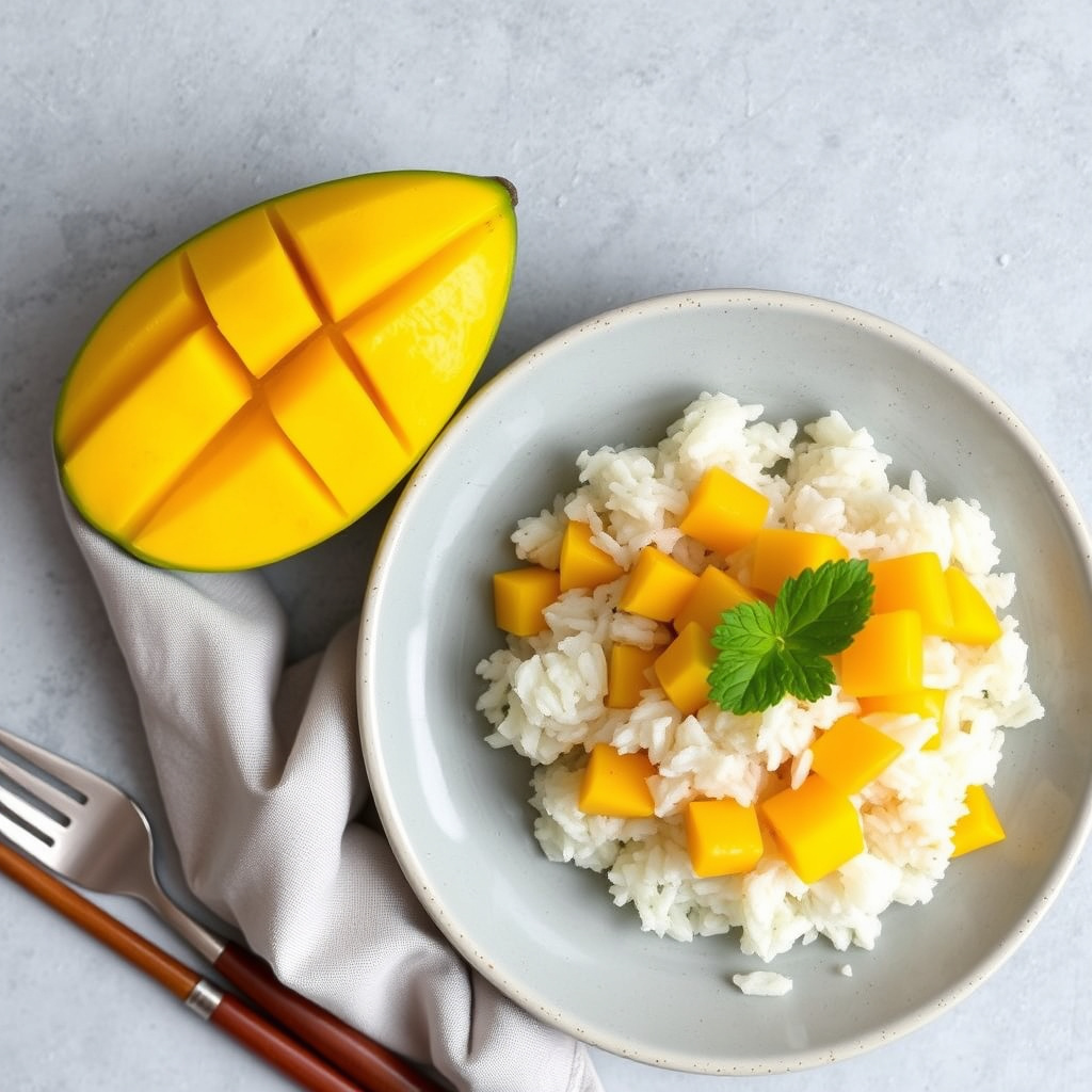 Søt ris og mango