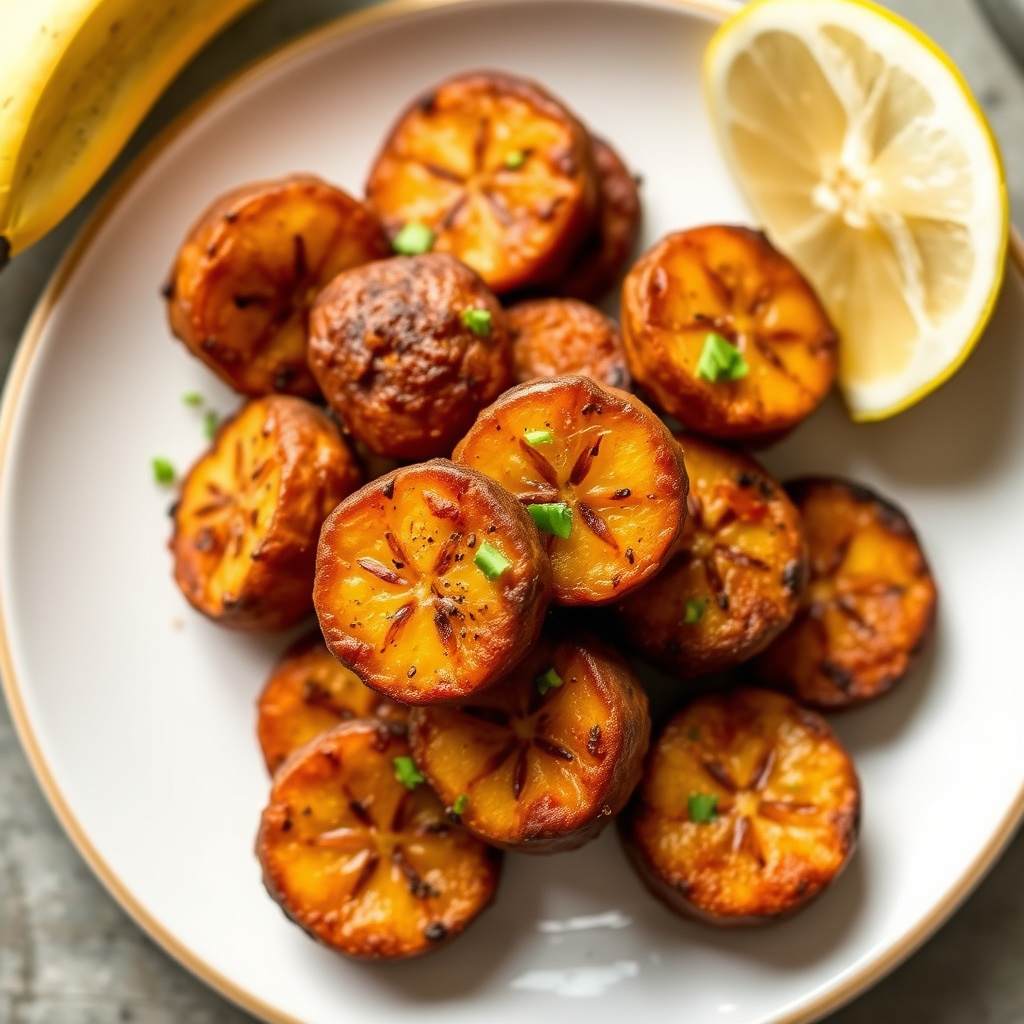 Søte, stekte plantains