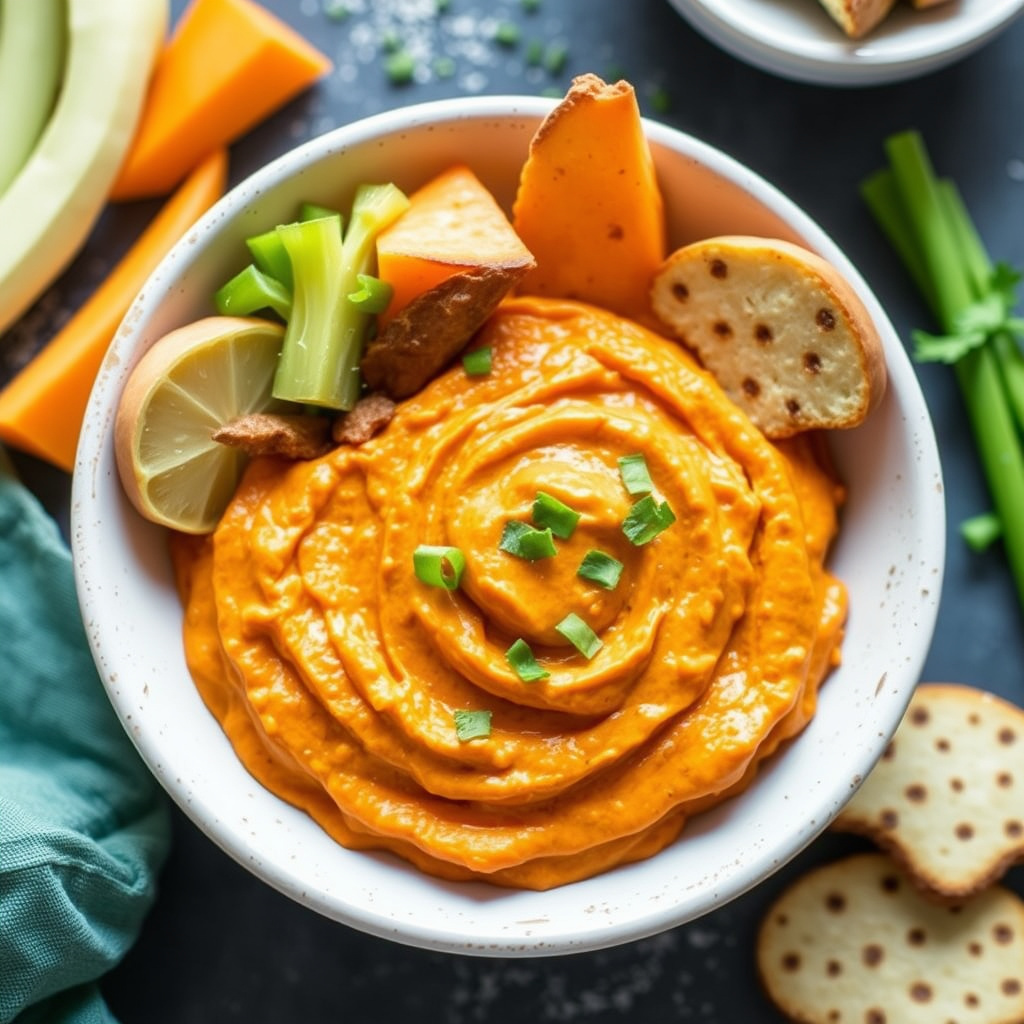 Kremet søtpotetdipp med paprika og koriander