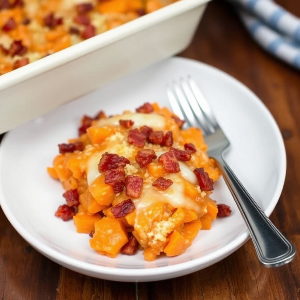 Søtpotetgrateng med bacon
