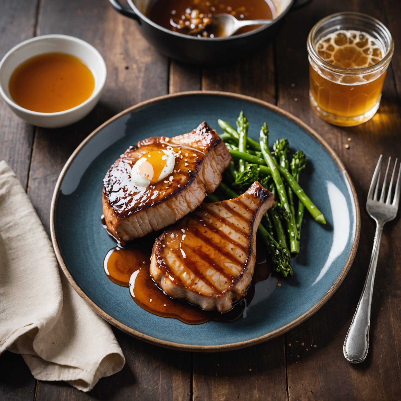 Soy og honning svinekoteletter