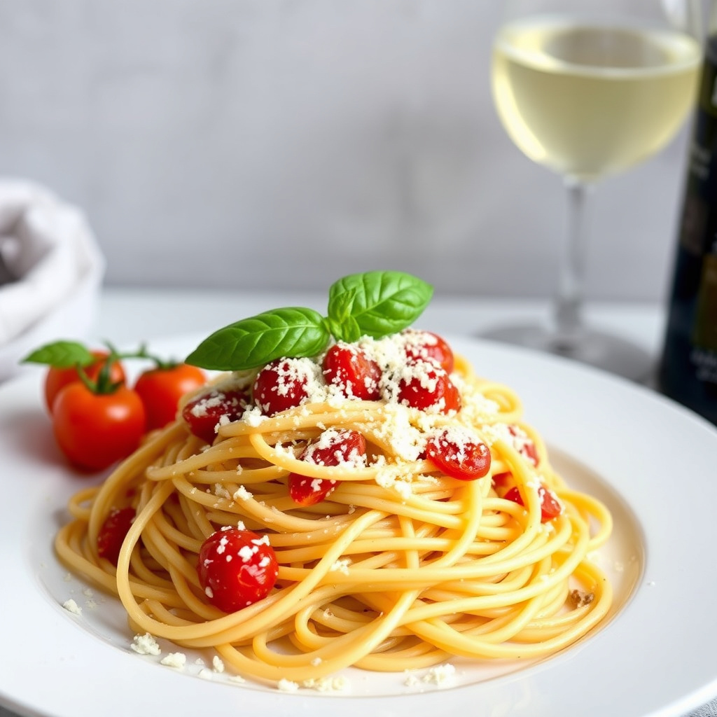 Spaghetti med honningmelon og parmesan