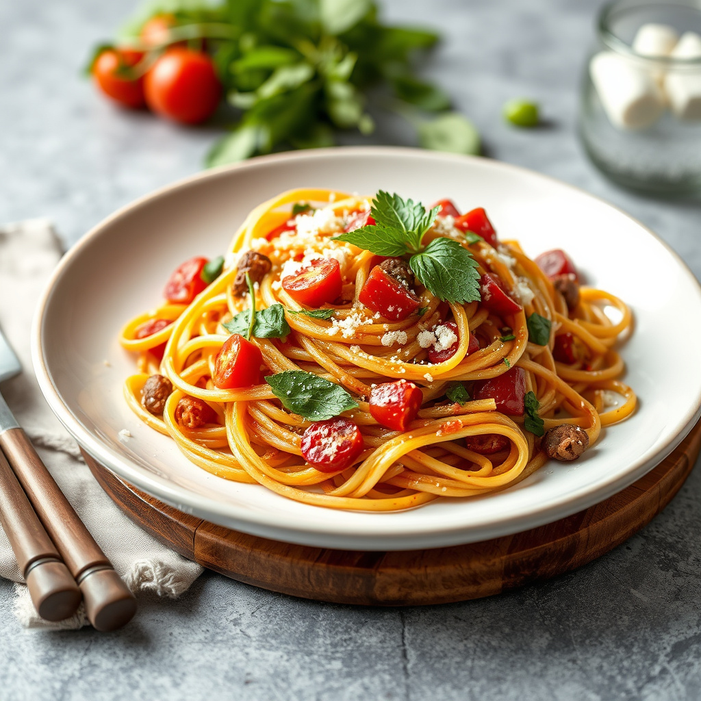 Spaghetti Midwestern med T-bone biff og mais