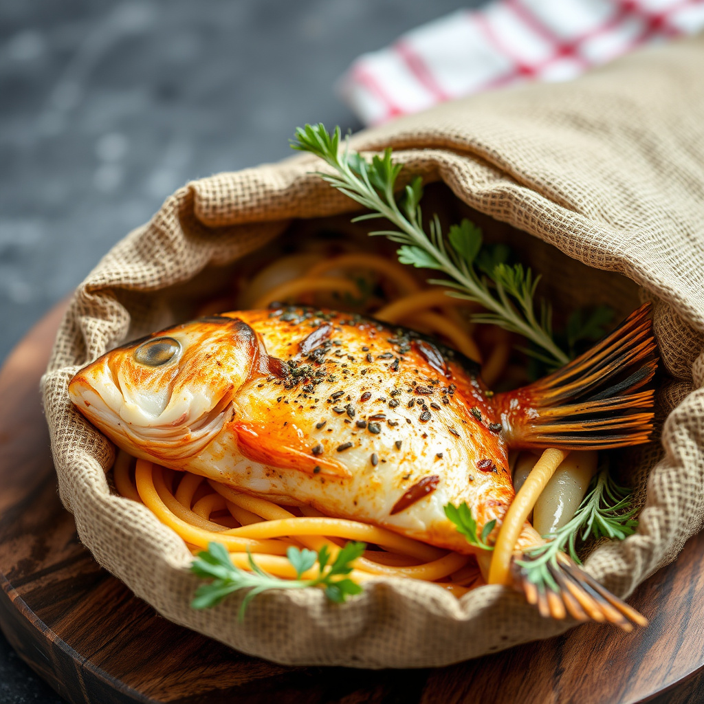 Spansk fisk i papirpakke