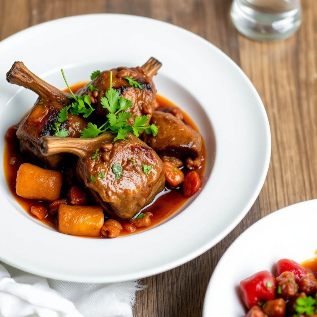 Spanske stil Oksesvans gryte med chorizo