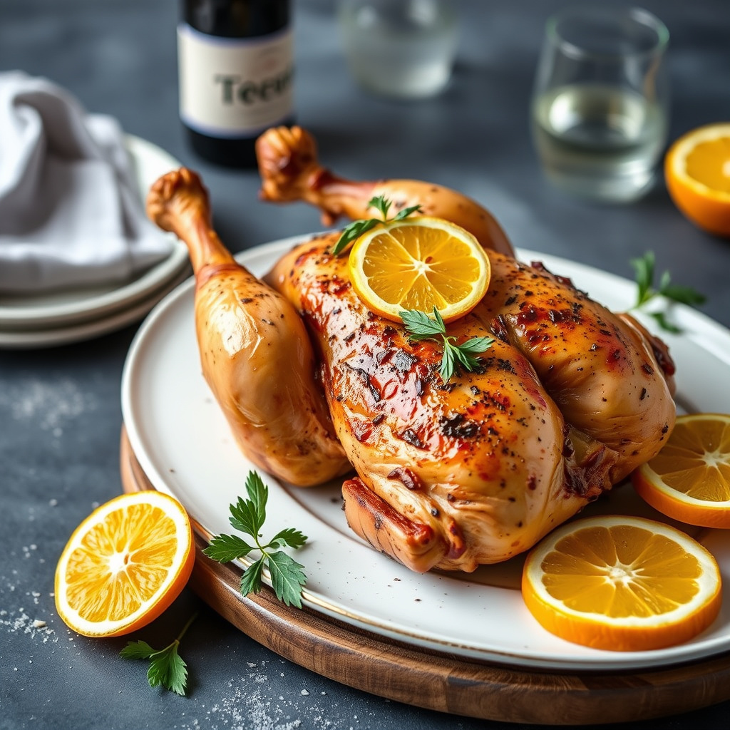 Spatchcock-kylling med anis og appelsin