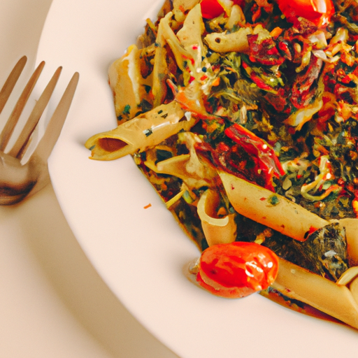 Spinat- og soltørket tomatpasta