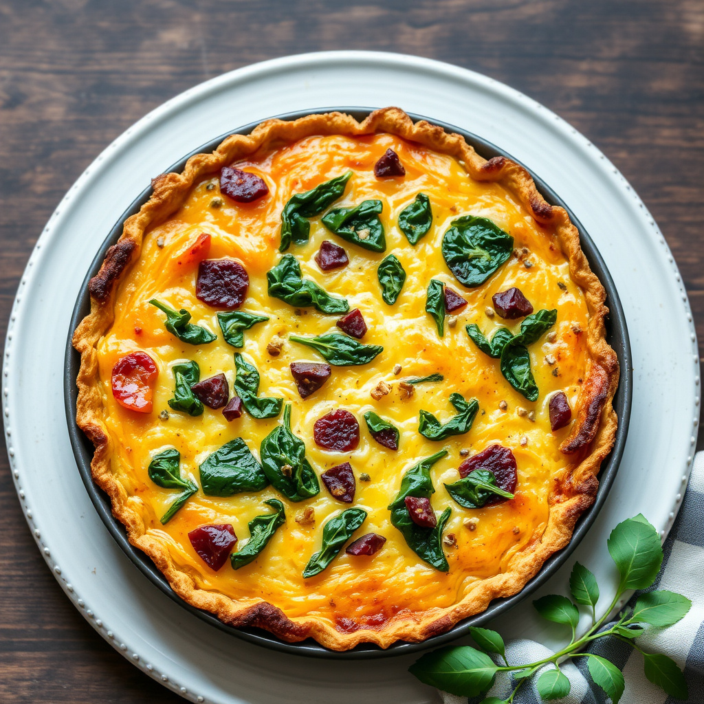 Spinat- og spaghetti squash-quiche