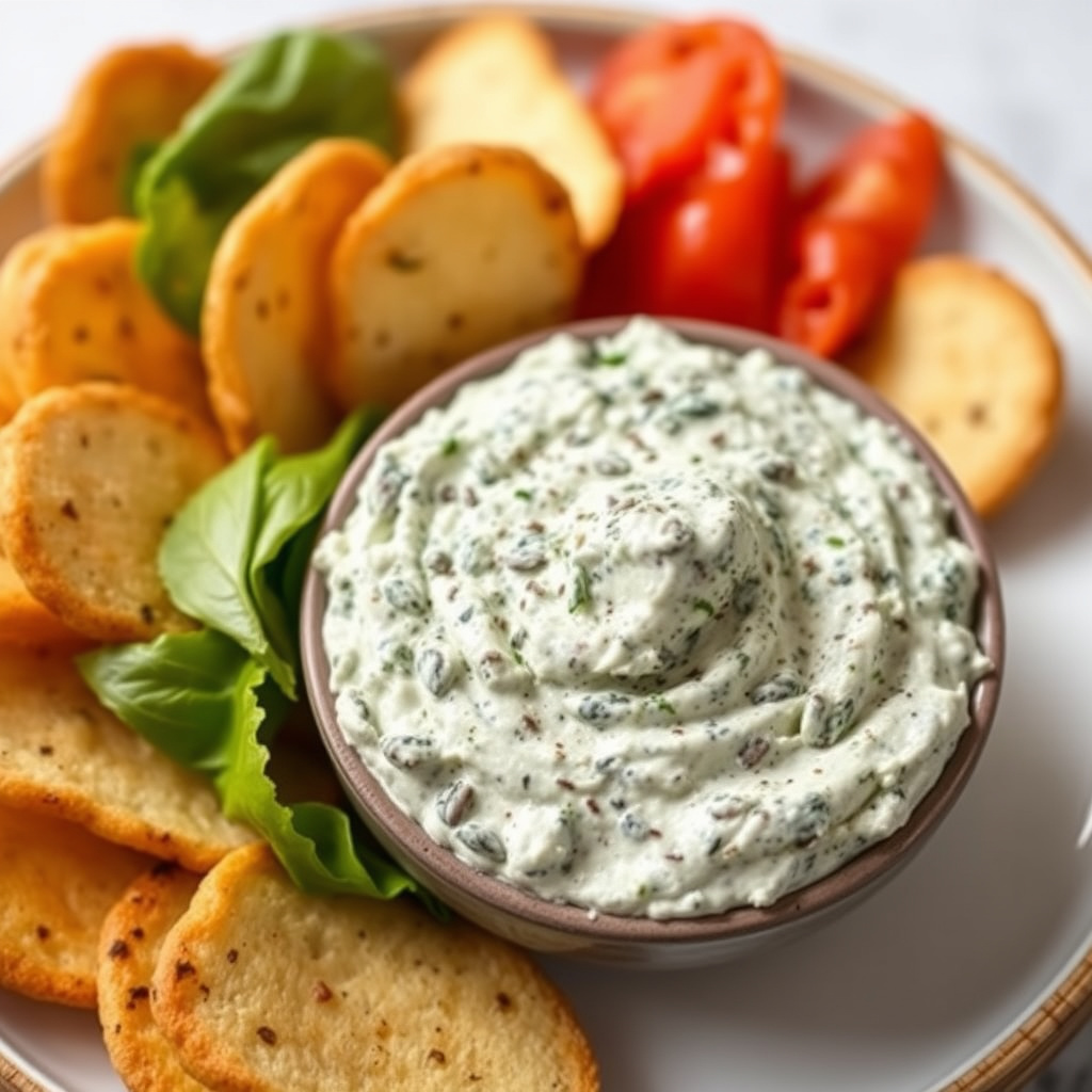 Kremet spinatdip i brødbolle