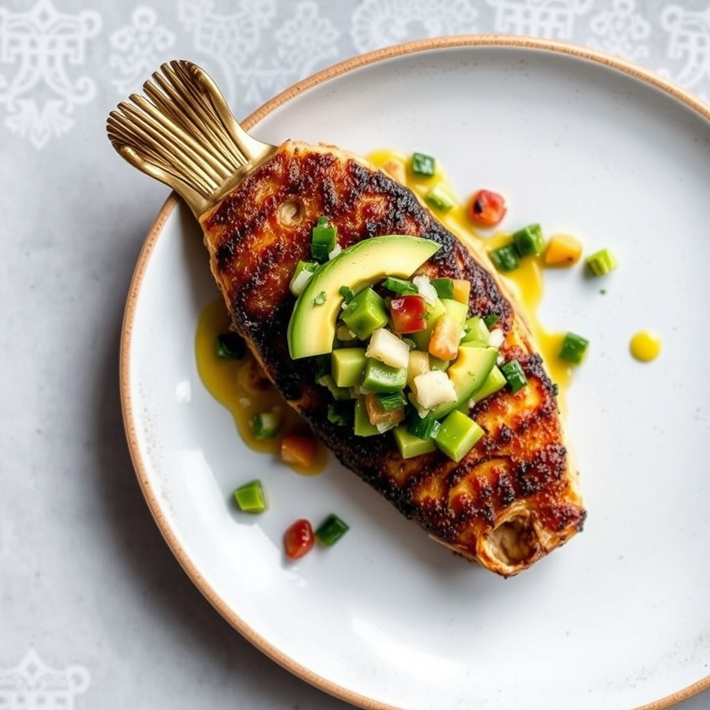 Sprøstekt havabbor med avokado- og tomatillorelish