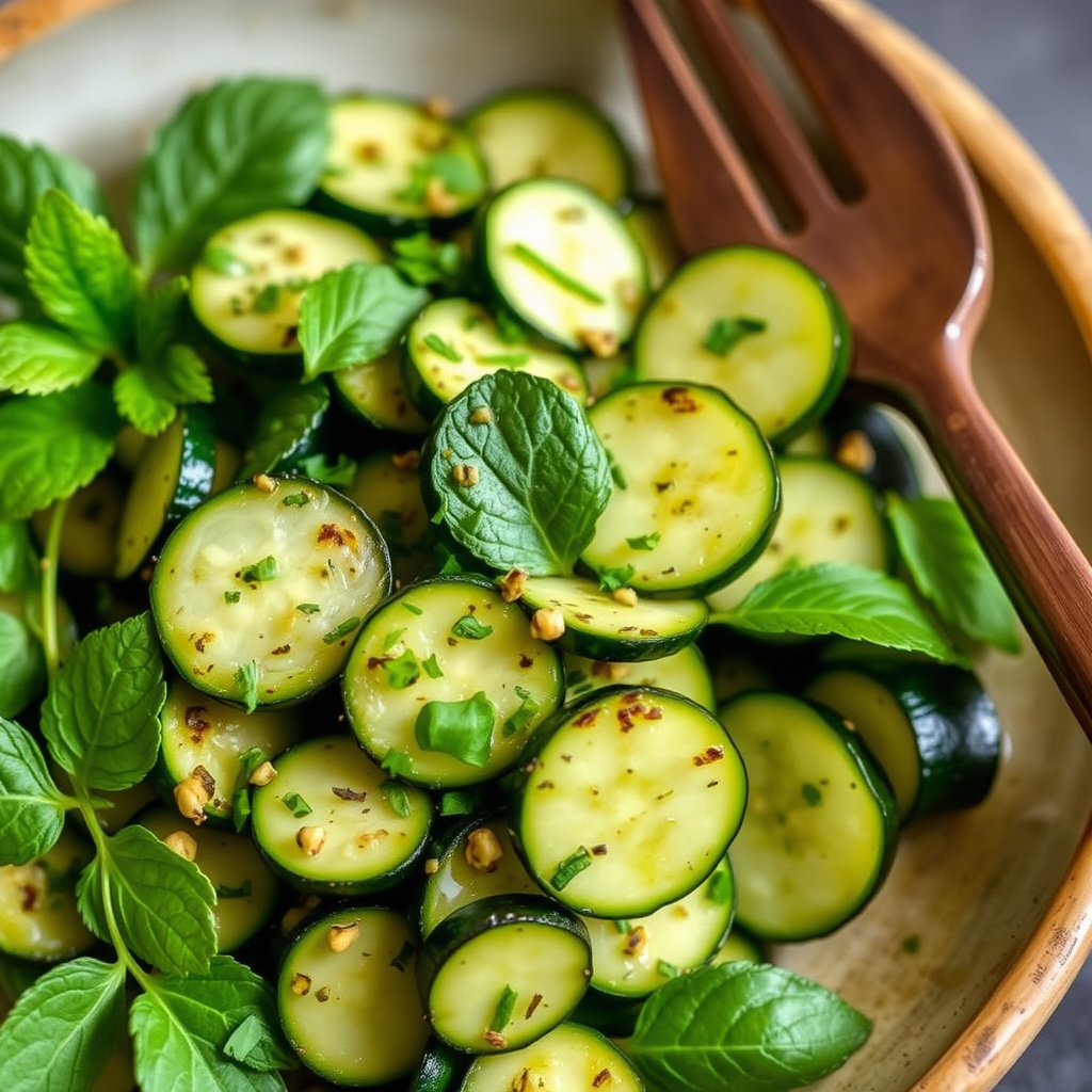 Squash i myntvinaigrette