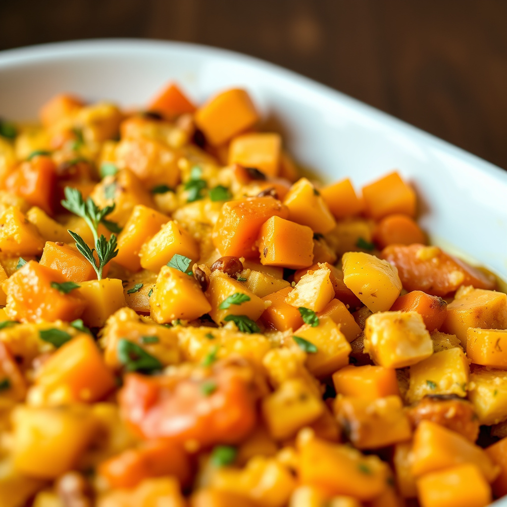 Squash- og gulrotgrateng