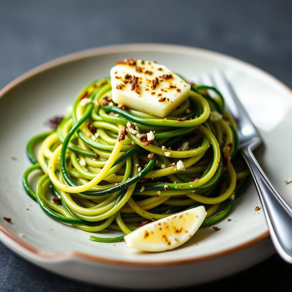 Squashnudler med ansjossmør