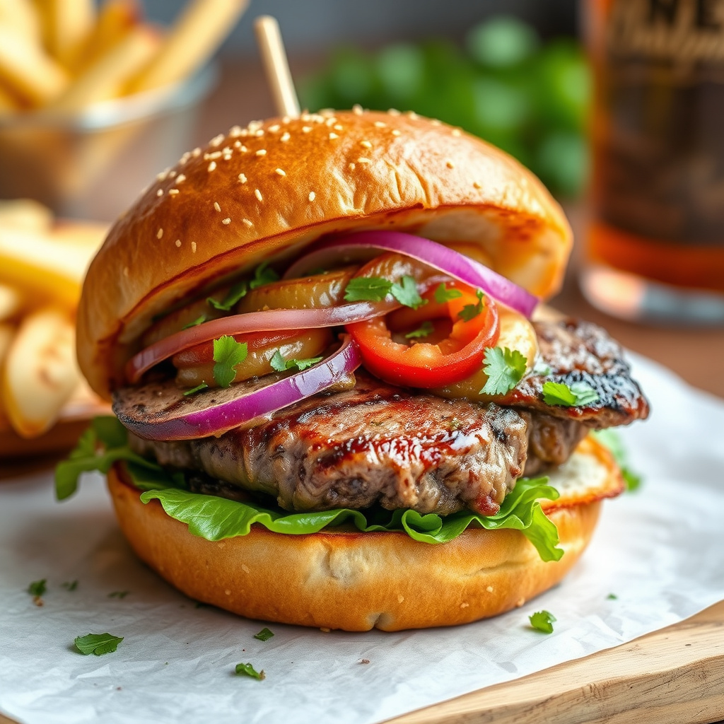 Steak- og chopburger