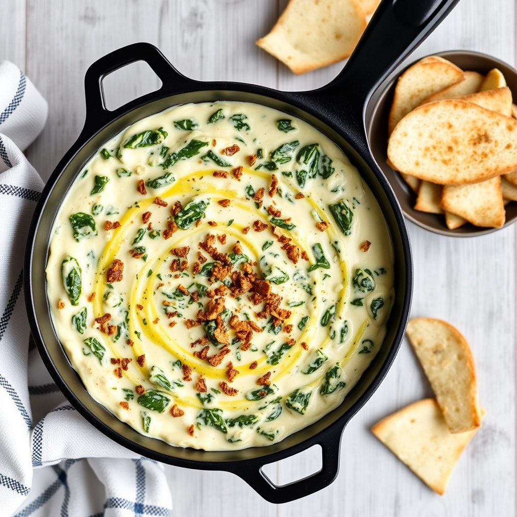 Stekepanne-spinat- og artisjokkhummus