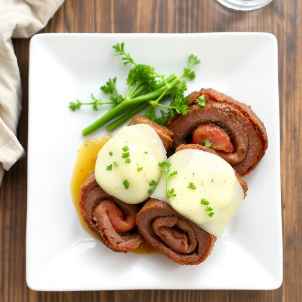 Stekroulade med provolone