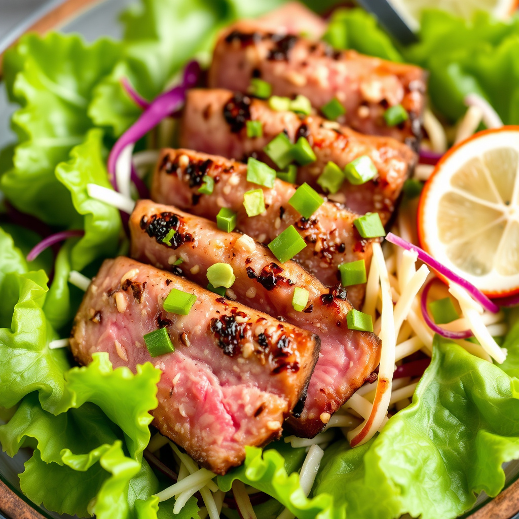 Stekt Ahi- tunfisk med asiatisk kålsalat