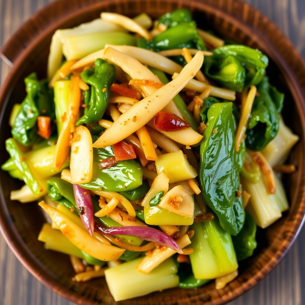 Stekt bok choy og kål