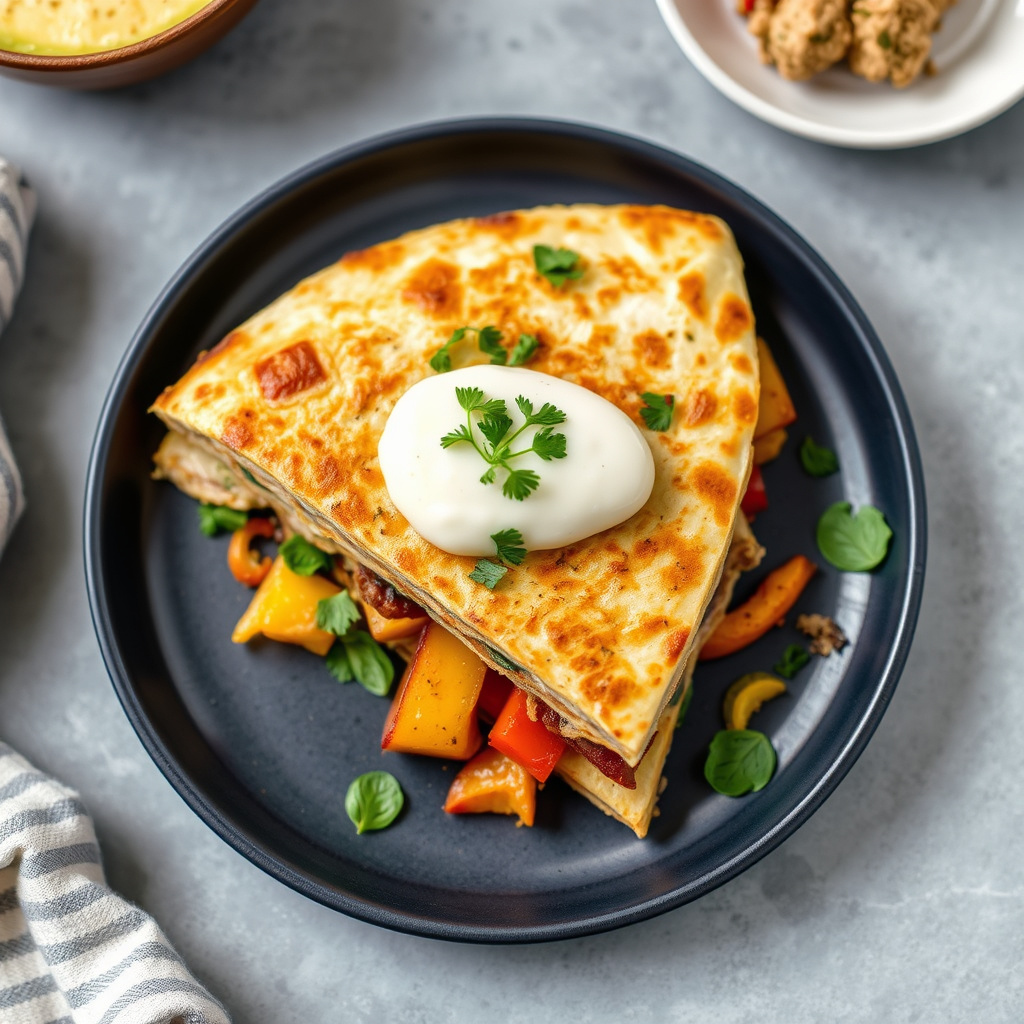 Stekt kylling med squashquesadilla