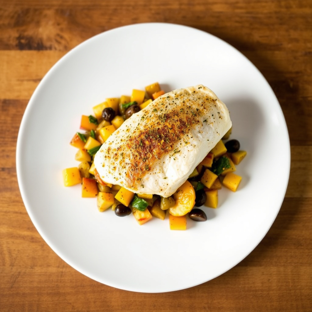 Stekt ørret med succotash