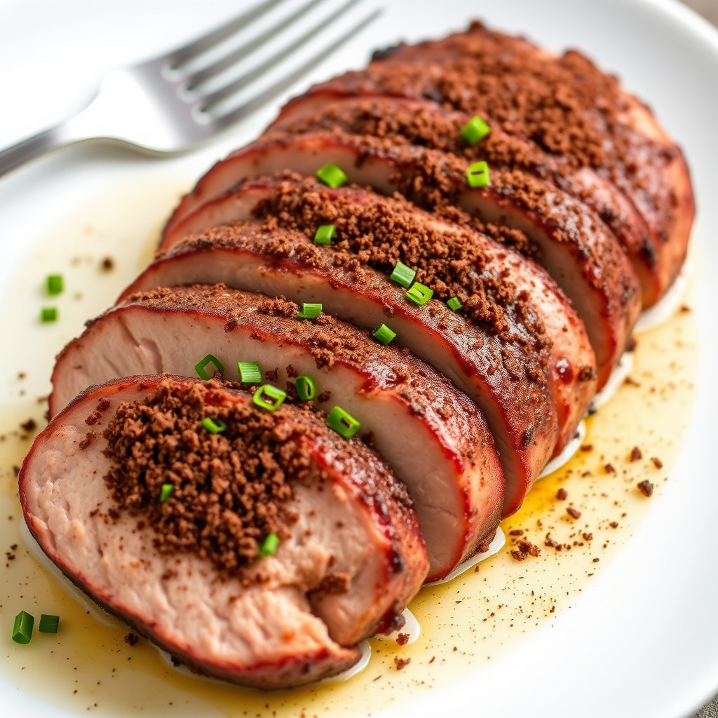 Stekt svinefilet med kakaokryddermarinade