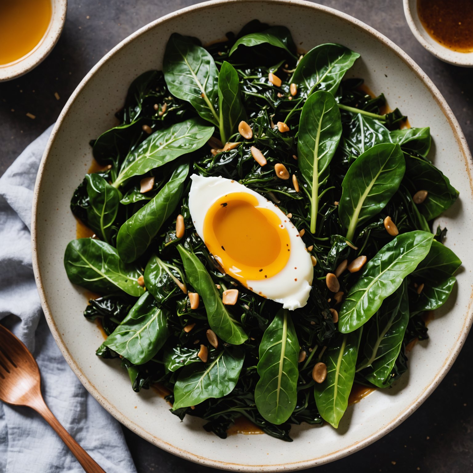Stekte collard greens med karamellisert misosmør