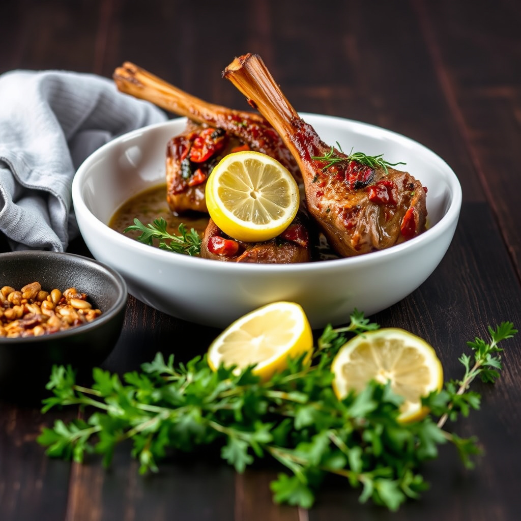 Stekte lammeknoker med sitron og urter