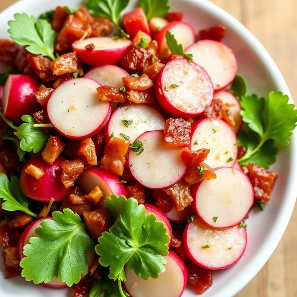 Stekte reddiker med bacon