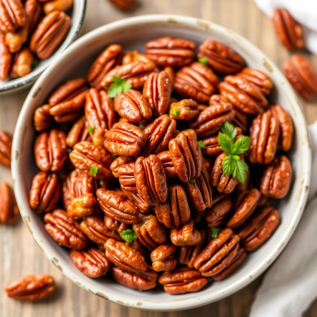 Sterke og krydrede pekannøtter