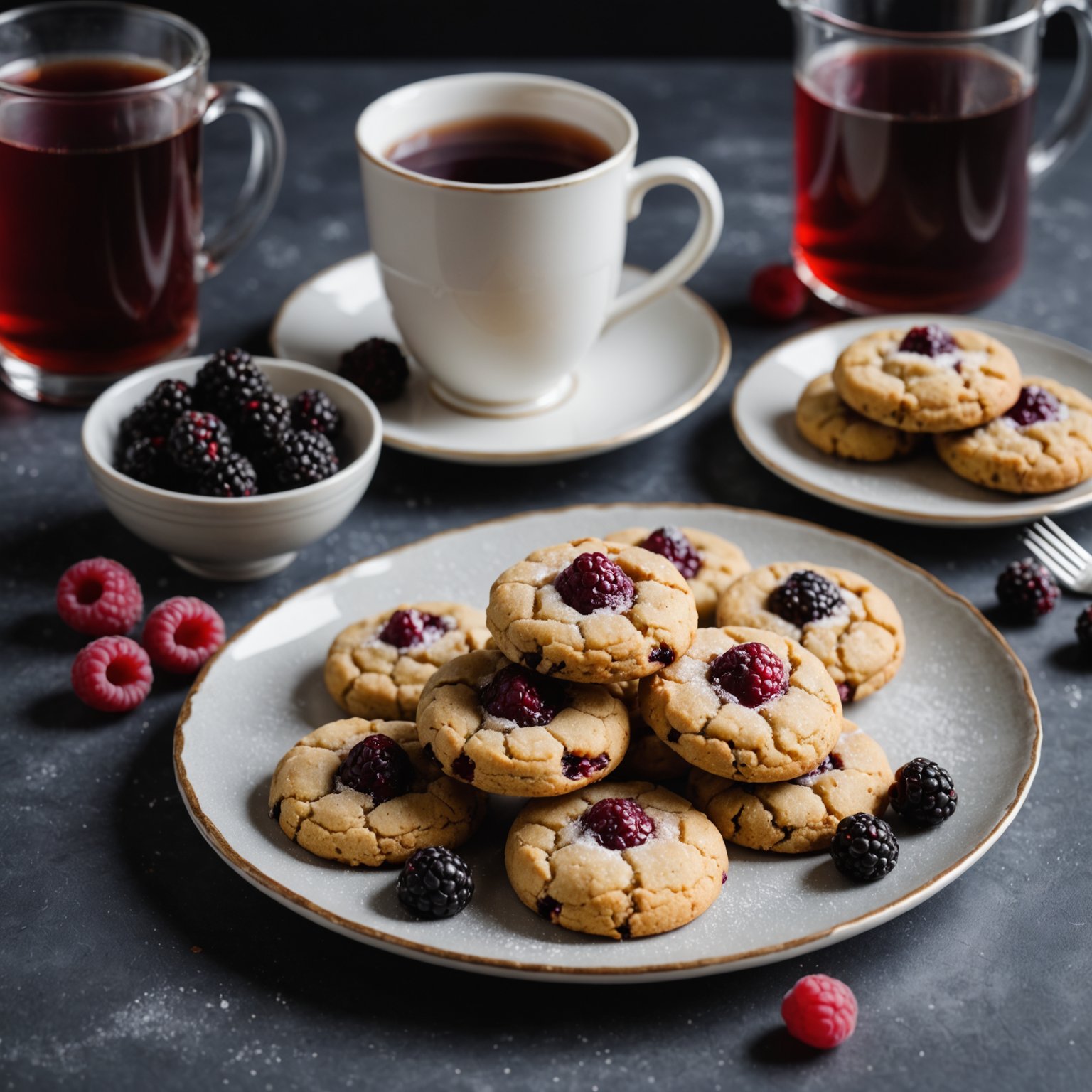 Sukrede svartbringebærte-kjeks