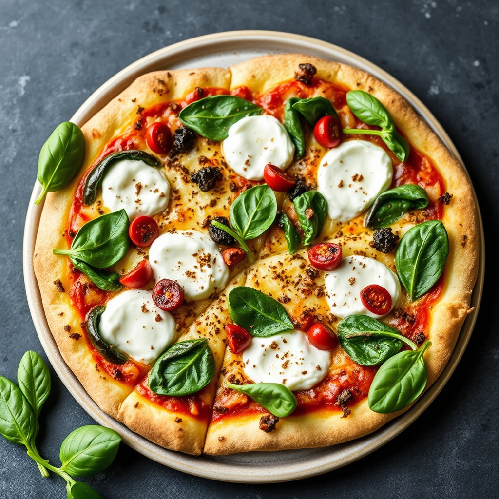 Sunn spinat- og ricottapizza
