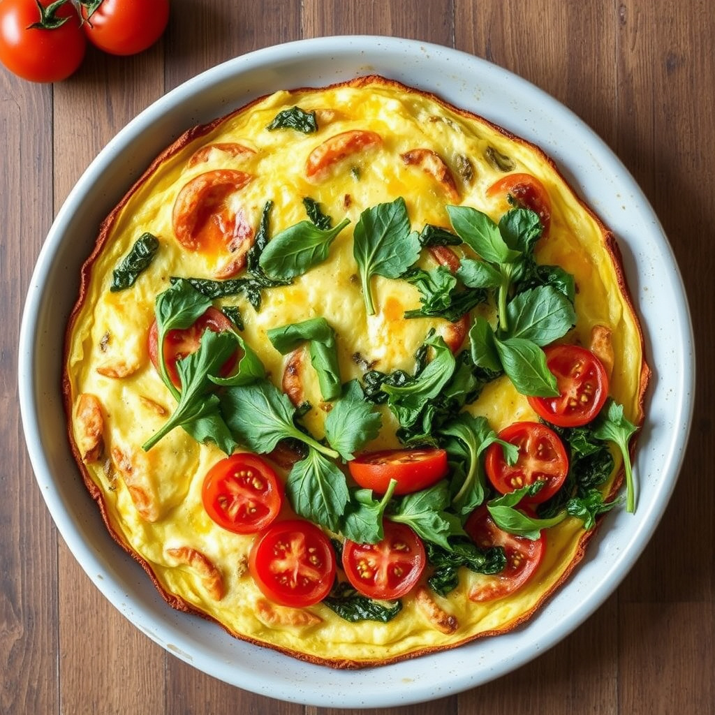 Surdeigsstrata med tomater og grønne blader