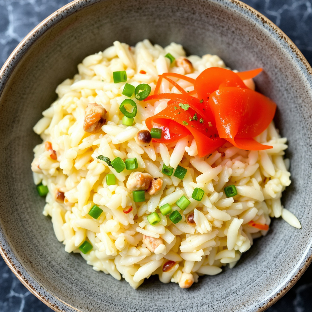 Sushirisotto med dashi og wasabi