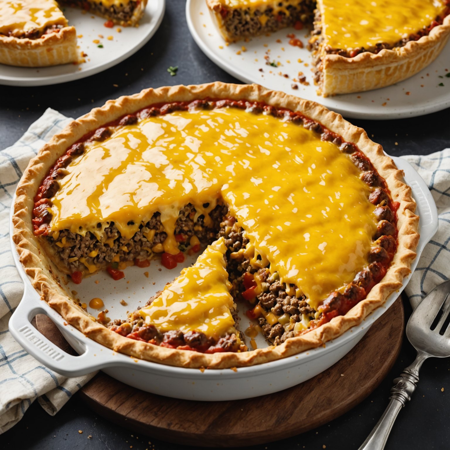 Svært enkel cheeseburgerpai