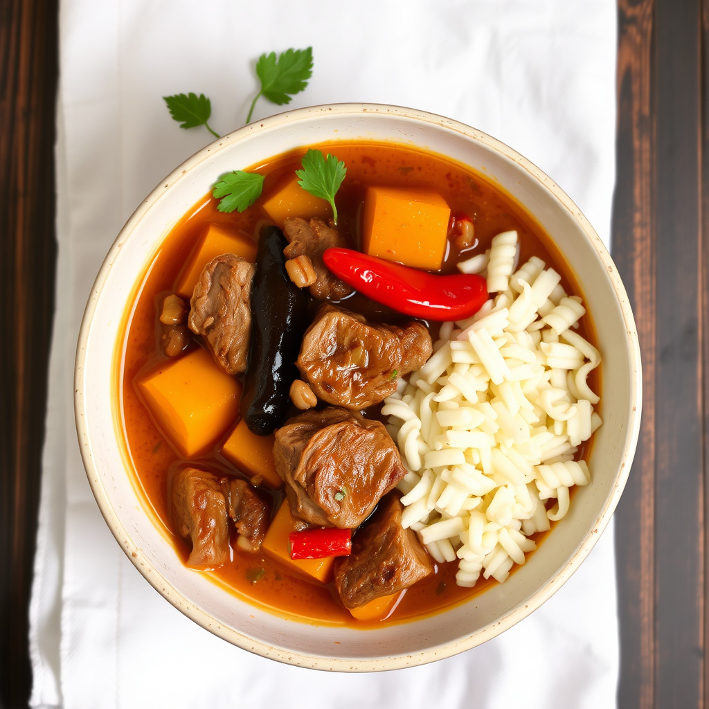 Svine- og squashgryte med chili